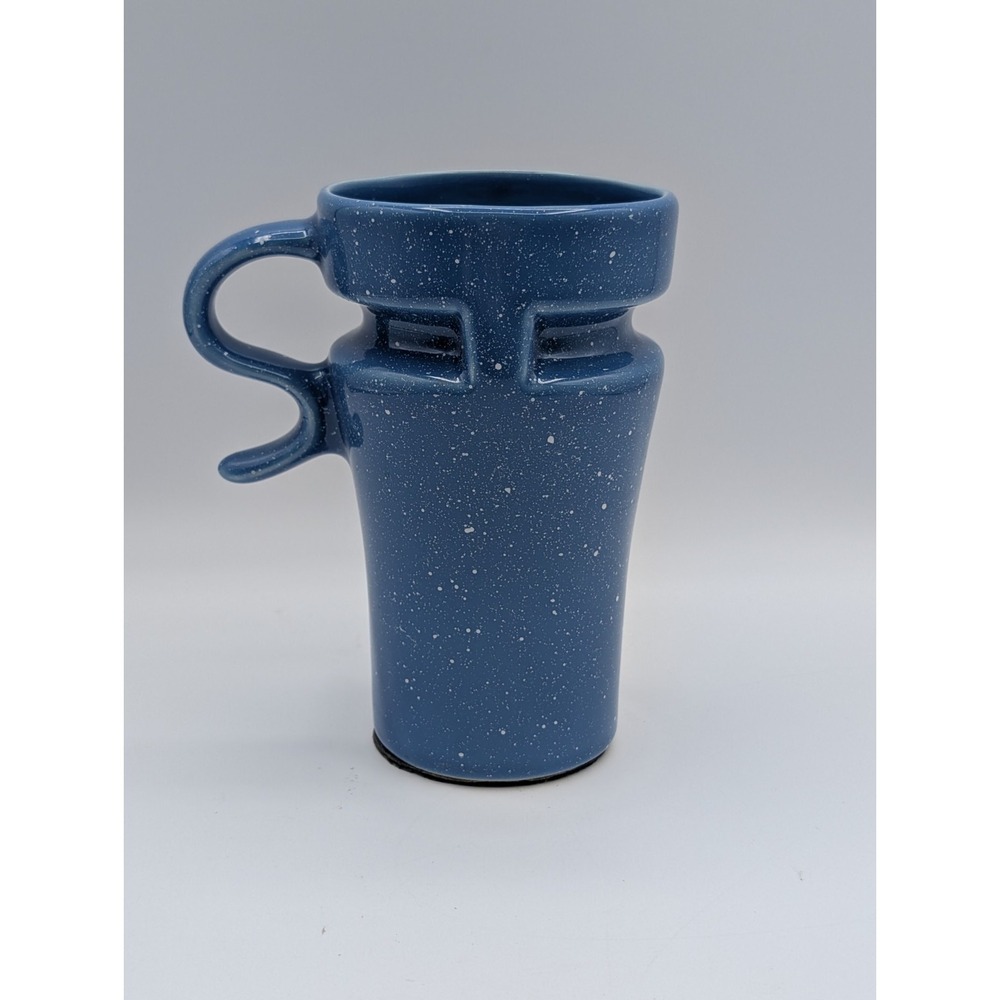 Rare Vintage Gojo Highwave Travel Mug Blue Speckled Thumb Rest StarTrek DS9